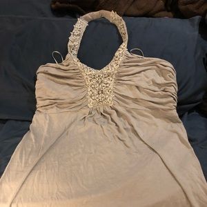 Express halter top gray